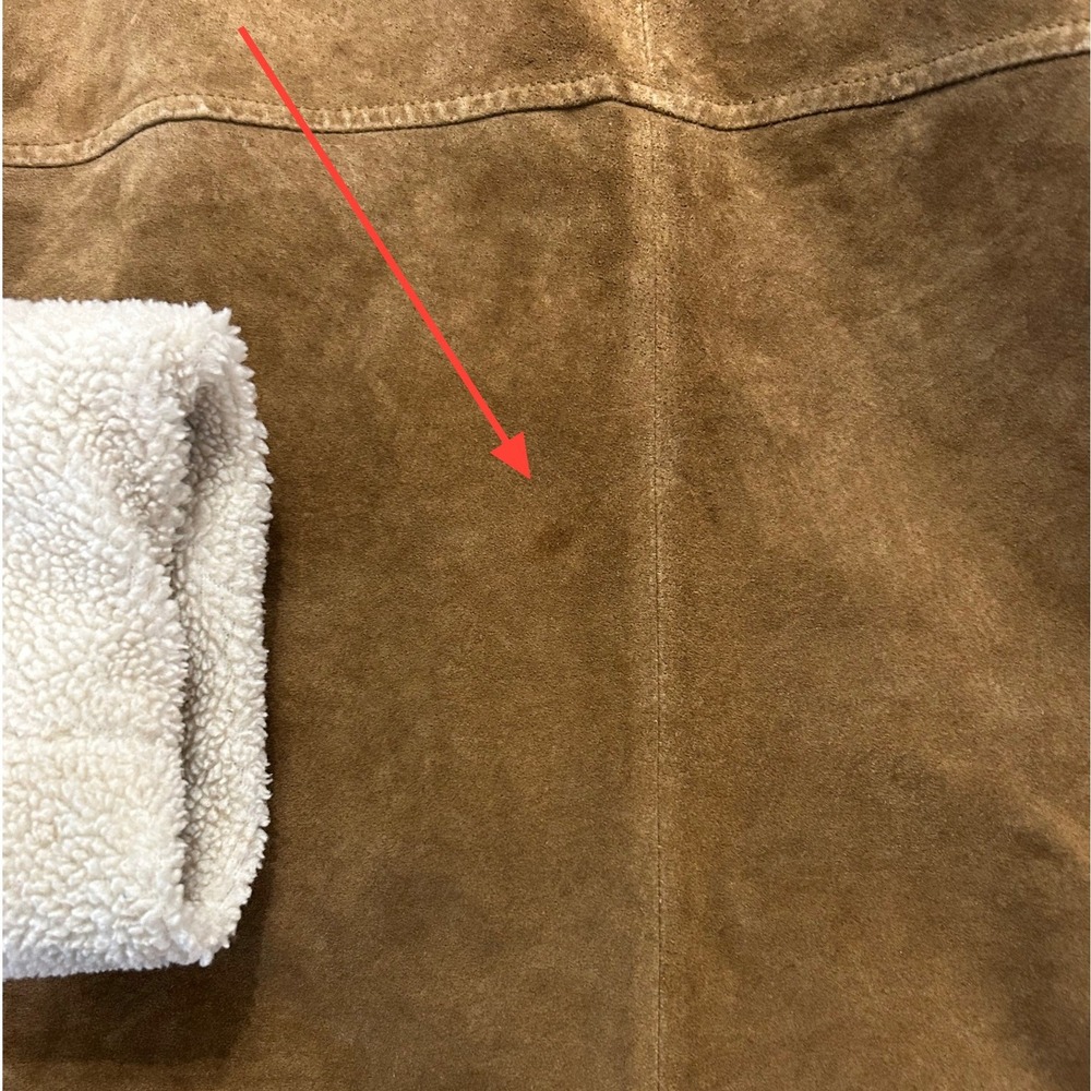Vintage Bernardo Suede Leather Shearling 70s Jacket Penny Lane Western Ranch - Picture 8 of 13